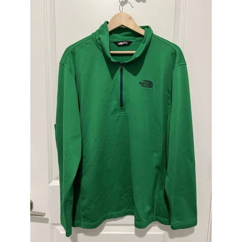 The North Face 1/4 Zip Pullover‎ Men's Size XXL Green Polyester Shell